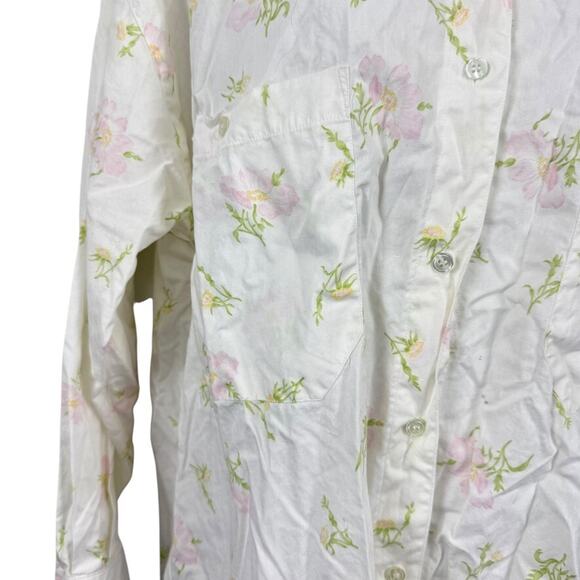 Victorias Secret Gold Label Vintage Button Up Sleep Shirt Long Sleeve Cotton S - Picture 6 of 16